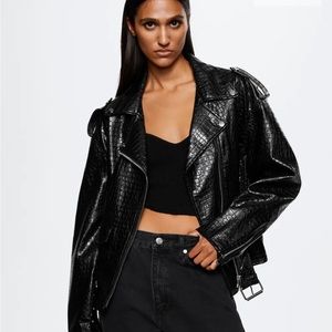 Oversized croc biker jacket brand new